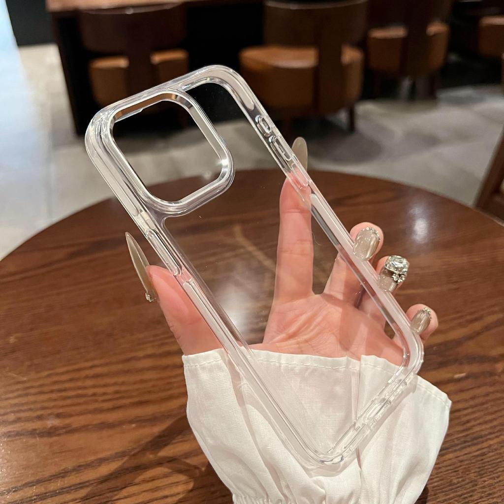 Suitable for IPhone15, High-transparency, Non-yellowing Phone Case, 14 Airbags, Anti-drop Edge Wrapping, 13Promax Metal Lens Ring