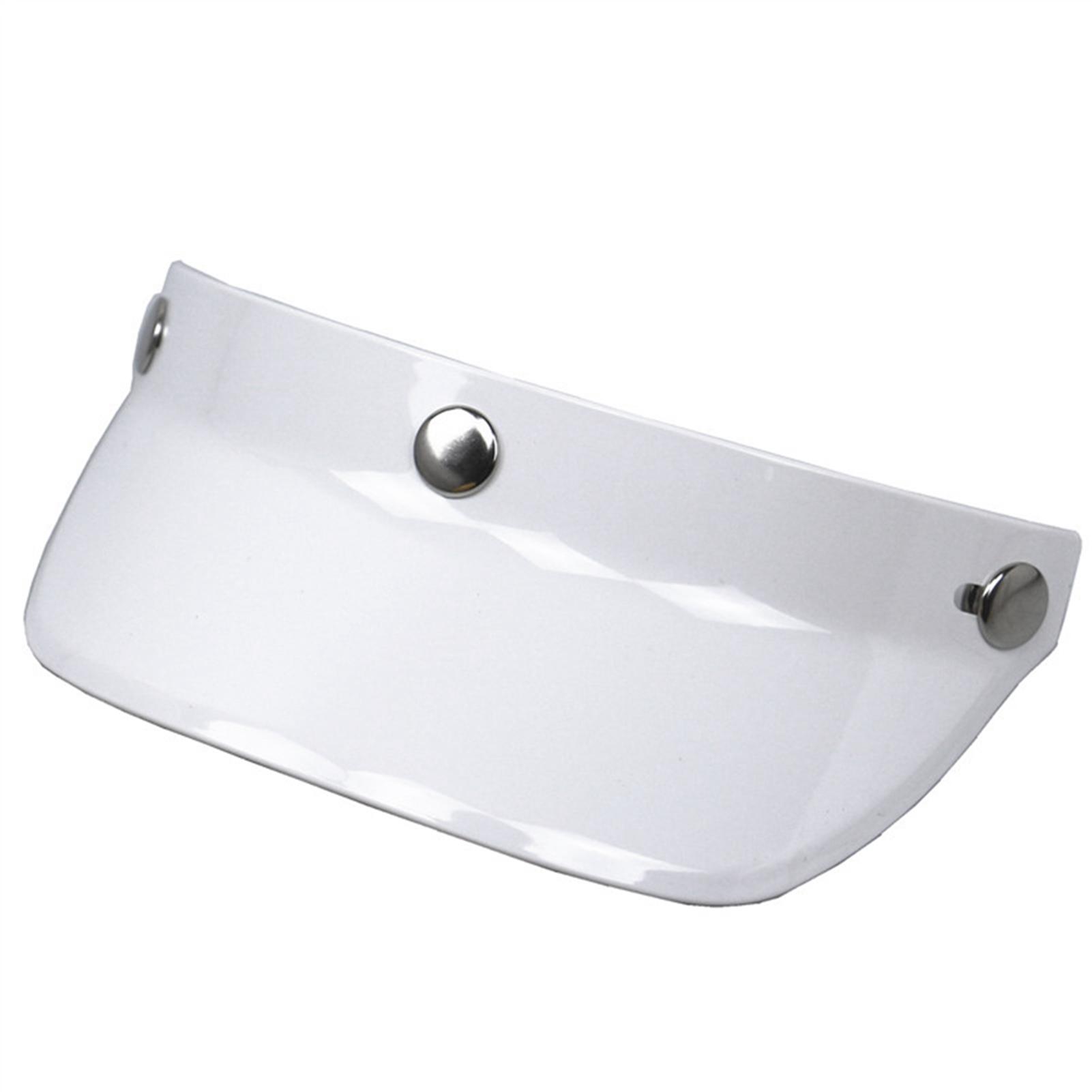

Universal 3 Snap Button Visor Flip Up Wind for Open Face Motorcycle Helmet White