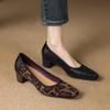 Fashion 2025 New Spring Genuine Leather Shoes Leisure Style Round Toe Med Heels Pumps Women Shoes Fashion Ladies Shoes