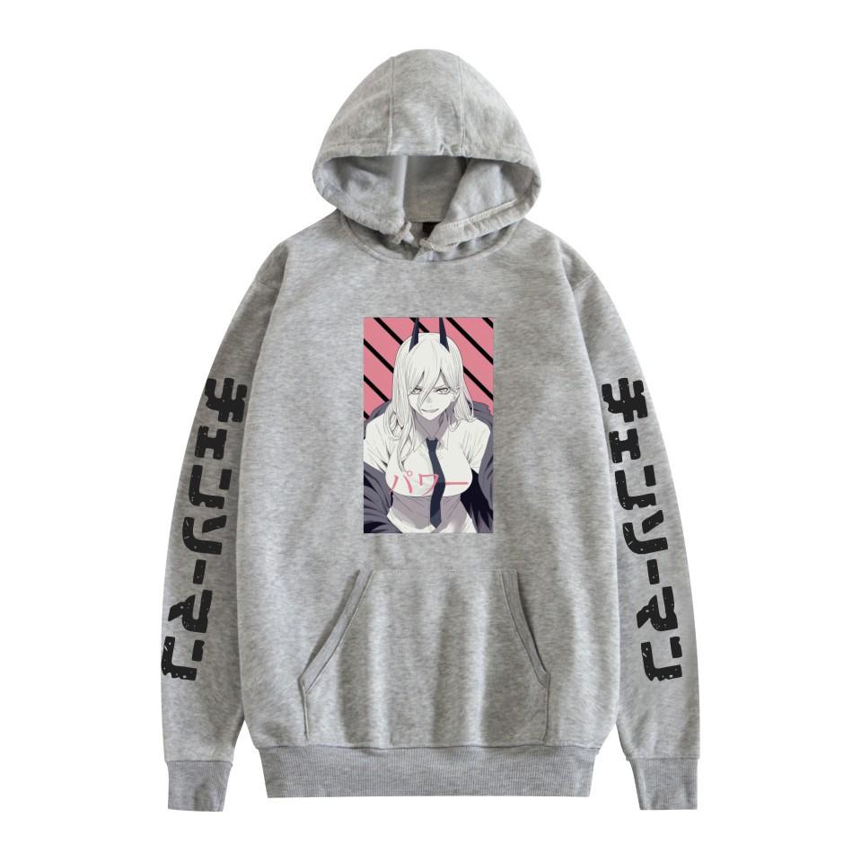 Bluza z kapturem Chainsaw Man Cartoon Bluza z kapturem Anime Nadruk Fajny KRESKÓWKA Pulower z kapturem Unisex
