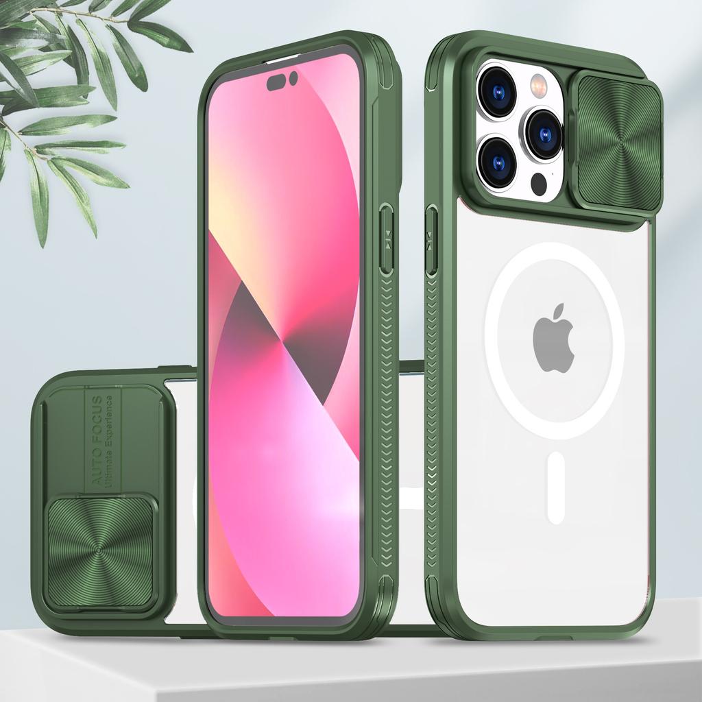 The extraordinary charm armor is suitable for iPhone16Promax magnetic mobile phone case, Apple 15 two-color anti-drop window protective case.