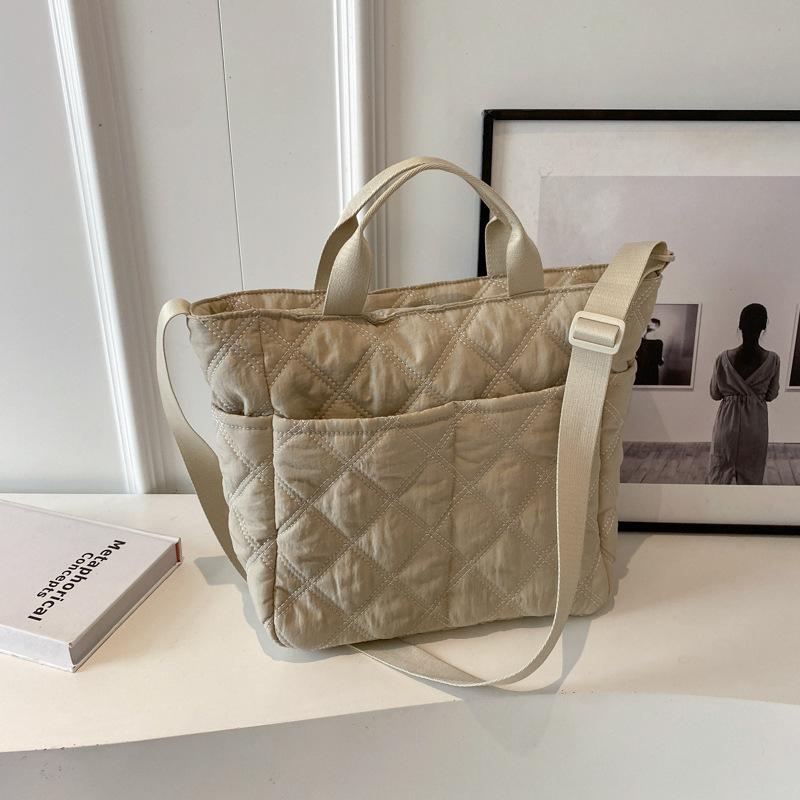 Large-capacity Bag Women's Autumn and Winter New Canvas Portable Tote Bag Leisure Work Commuting Versatile Messenger Cotton Bag