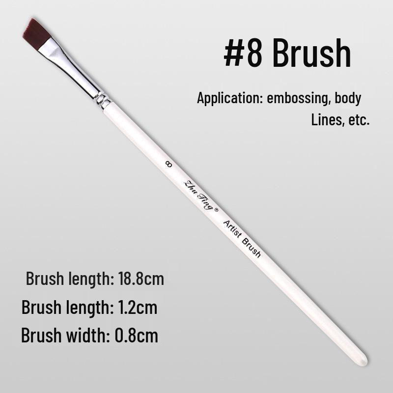 17-Piece Face Painting Brush Set: Hook Line, Embossing, Row, Flat, Oblique, Petal Brushes