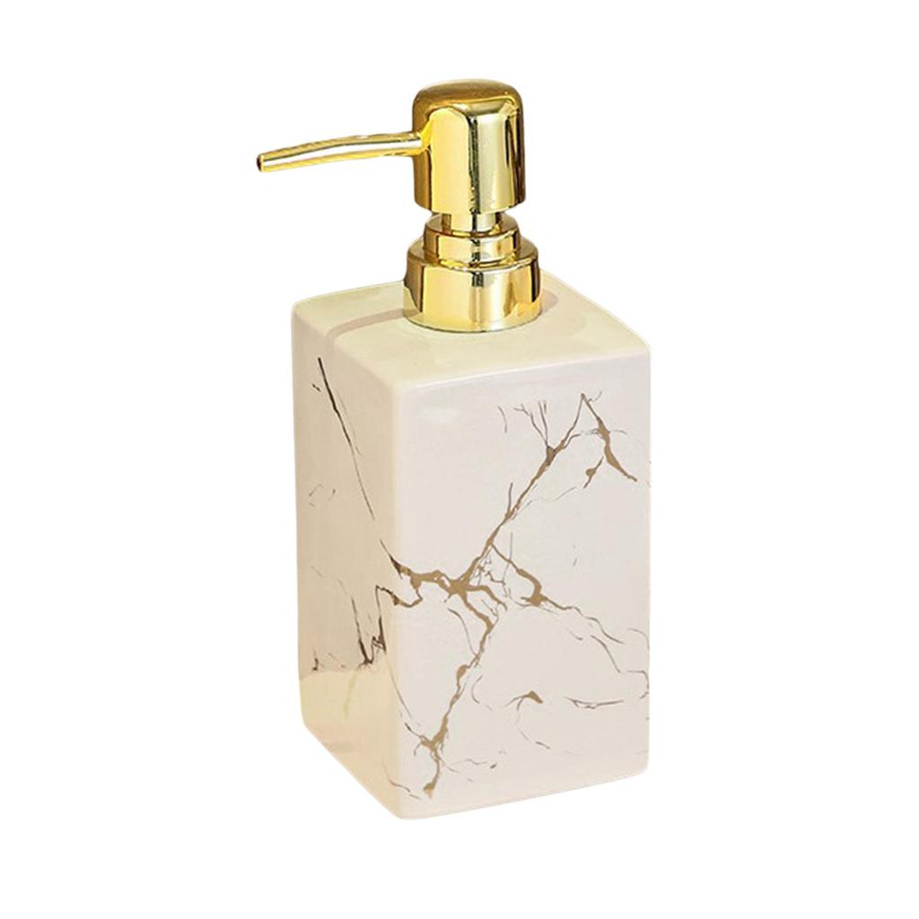 Ceramic Soap Dispenser 17oz Sturdy Modern Elegant Empty Body Wash Dispenser for Kitchen Laundry Home Countertop Bathroom
