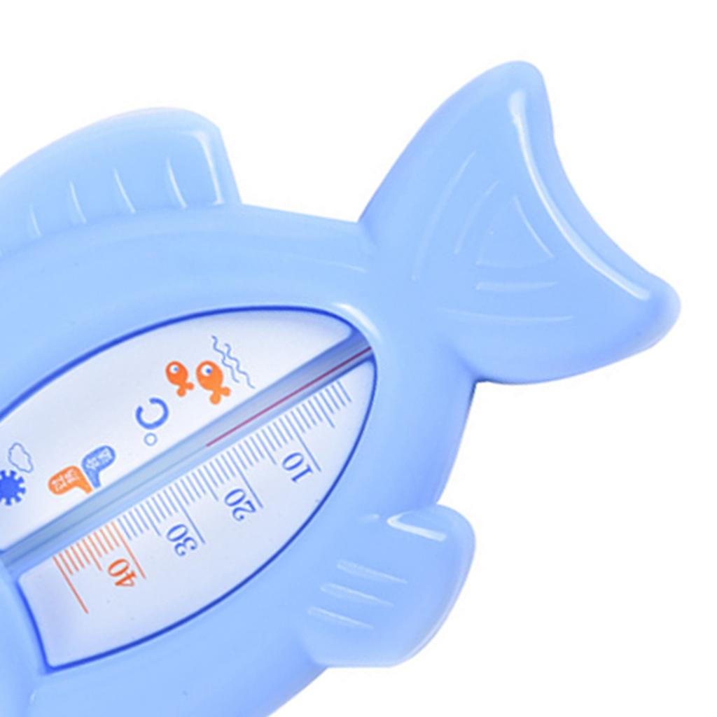 Baby Bath Thermometer Cute Little Fish Shape Baby Bathtub Water Thermometer for Wet Dry Use Blue