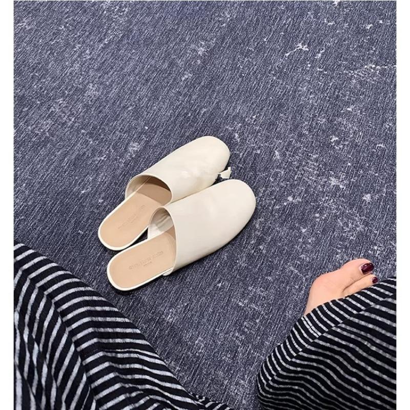 Anti-slip Shoes, Square Toe, Flat Bottom, Women s Shoes, Half Boot 35 белый