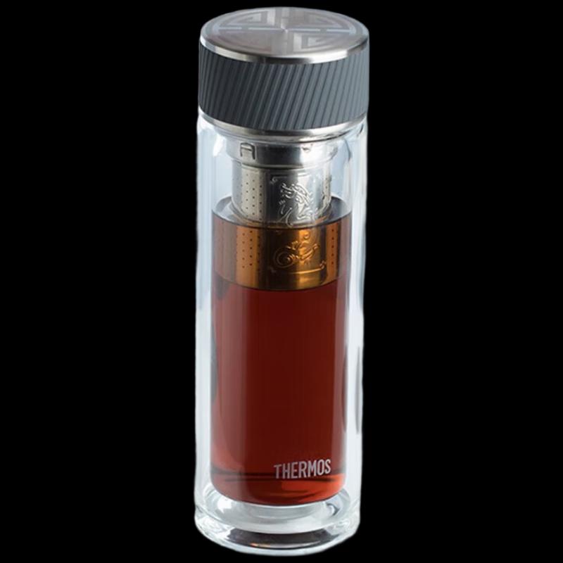 THERMOS Double-Layer Tea Infuser Glass Water Bottle