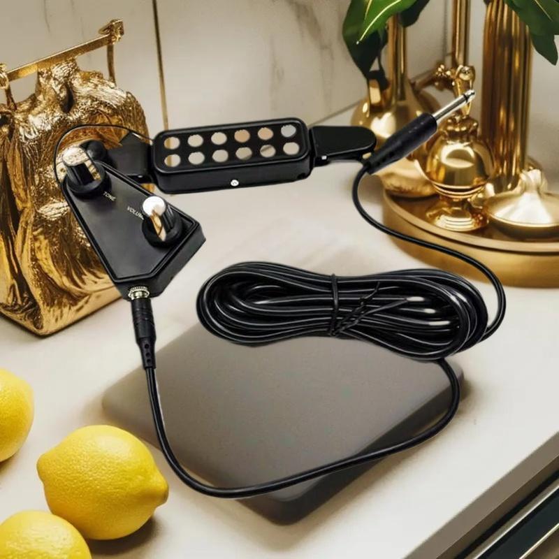 1 Set Diy Accessories Guitar Pickup Acoustic Guitar Sound Hole Pickup Magnetic With Audio Cable Tone Volume Controller