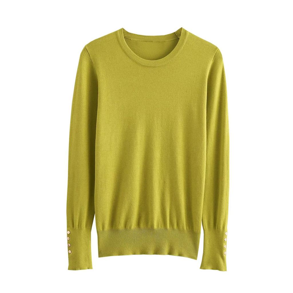 European and American style, new women's clothing, foreign style, fashionable basic plain weave knitted sweater 8851171