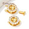 18K Gold Plated Brass with Zircon Round Clasps For Jewelry Locks For Bracelets,Safety Clasps Accessories DIY Necklace Findings