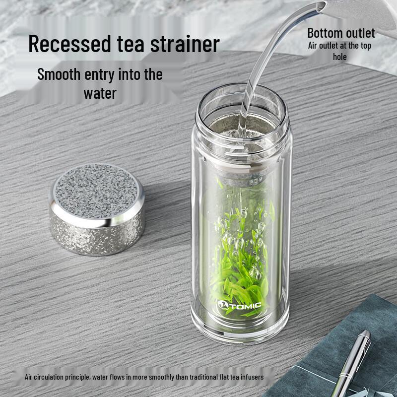TOMIC Double-Layer Anti-Scald Tea Glass with Titanium
