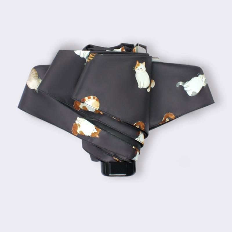 Cartoon Umbrella Adorable Kitten Print For Outdoor Travel And Daily Use Cartoon Kitten Print