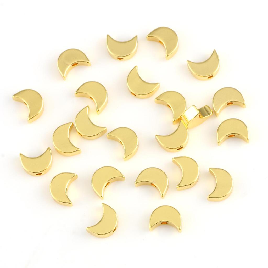 10pcs Copper Beads Charms Cross Heart Star Moon Beads Plated Crafts Color Retention Beads for Jewelry Making Diy Bracelet Necklace