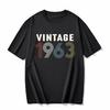 cotton  100% Men's And Women's Birthday Short Sleeve T-Shirt Digital Print 1960-1999 Pattern Congratulating Letter Tee Birthday