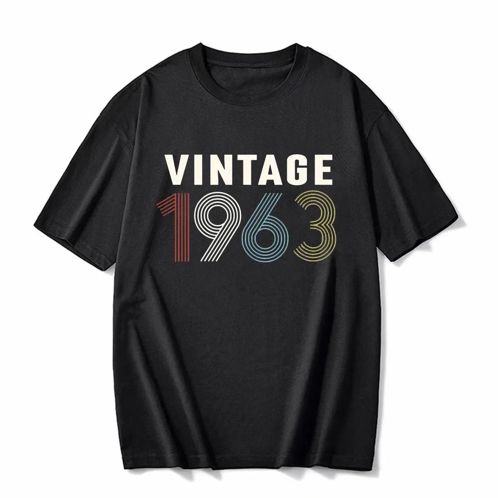 cotton 100% Men's And Women's Birthday Short Sleeve T-Shirt Digital Print 1960-1999 Pattern Congratulating Letter Tee Birthday