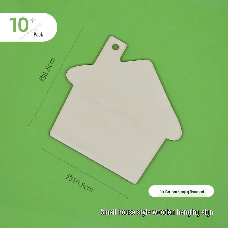 Children's DIY Wishing Tags: Cartoon Ornaments for Painting - Blank Wooden Tags with Hemp Rope for Christmas or Arbor Day.