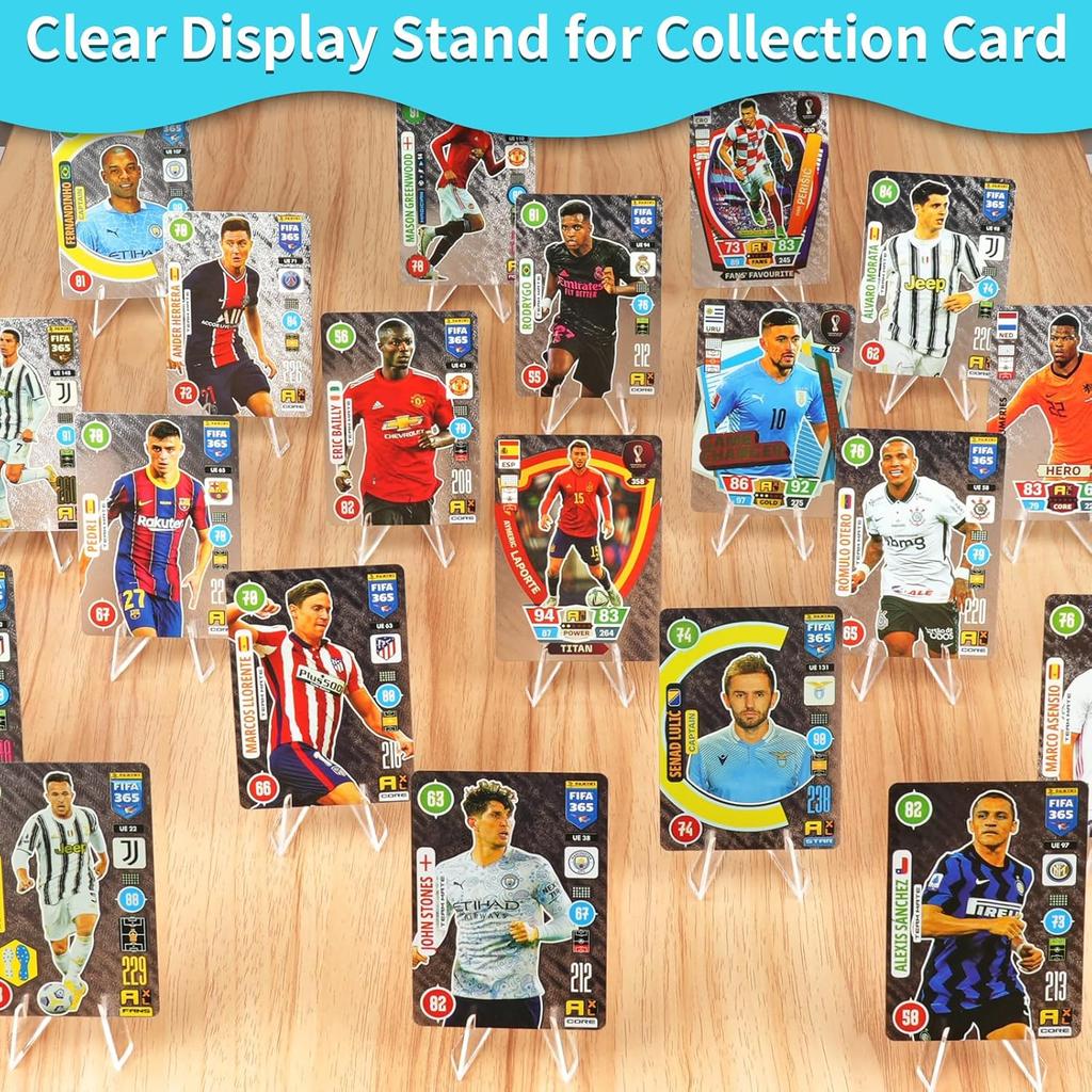 Card Display Stand, 20 Pack Small Easel Stand, Acrylic Picture Holder Stands, for Challenge Coin Graded Card Sports Card Trading