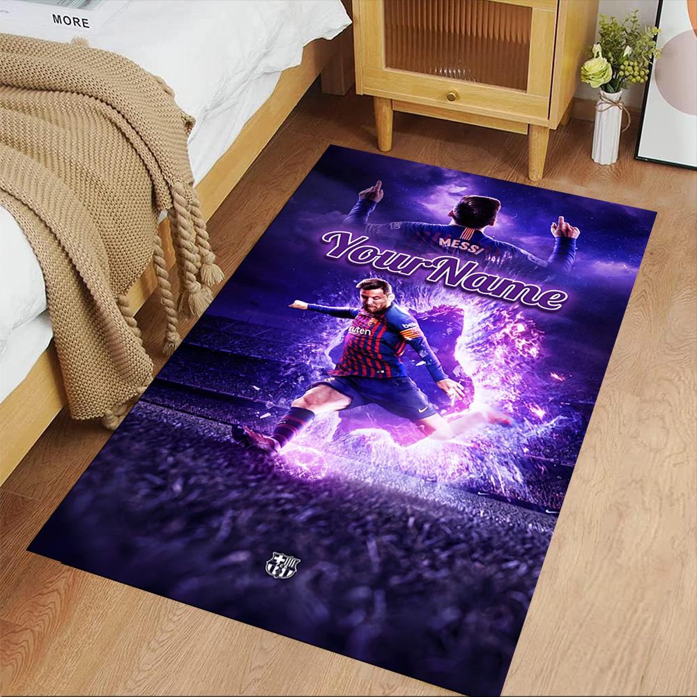 Messi Customizable Name Area Rug Suitable for Bedrooms Kitchen Decorate Room Living Rooms Anti-slip Rug Decorate Offices Spiritual Gift