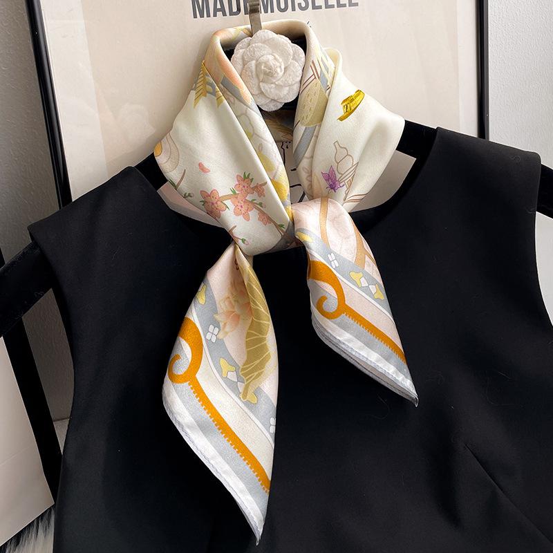 100% Natural Silk Scarf Women Luxury High Quality Headband Square Foulard Female Neckerchief Shawl Wraps Hijab Bandana Scarves