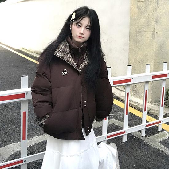 Winter Double-layer Collar Fake Two-piece Cotton Jacket, Women's Versatile Patchwork, Student Loose Warm Jacket