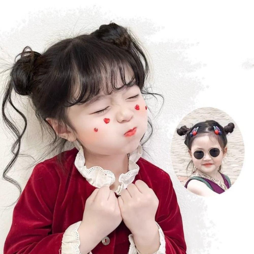 Kudrnatý drdol Dětský rozcuchaný drdol Vlasová gumička Příčesky Syntetické gumičky pro děti