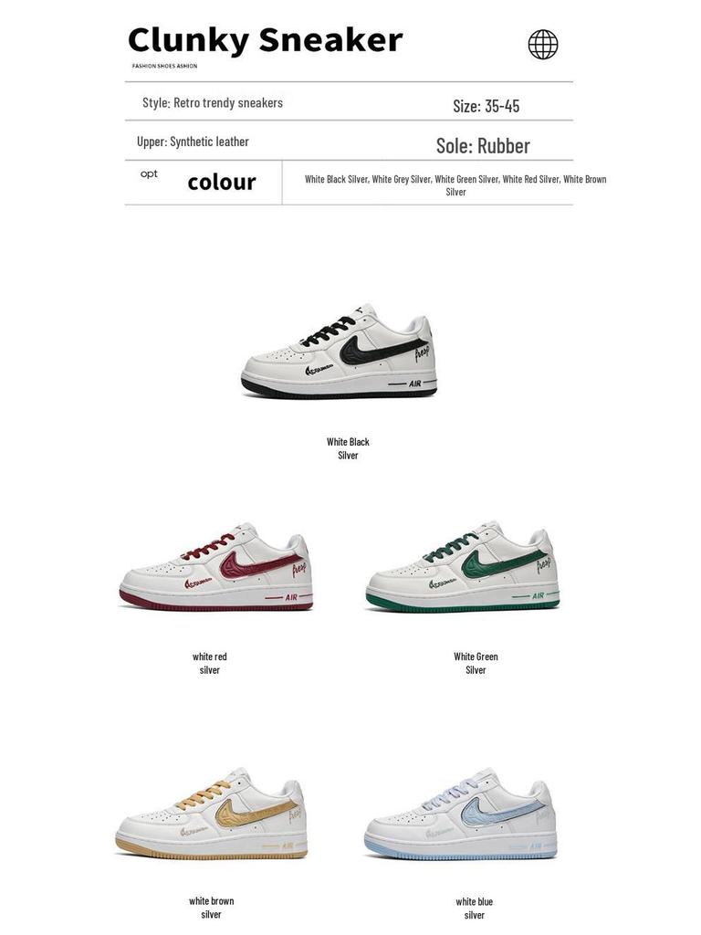 2025 Air Force 1: Men's White Sneakers, Youth & Women's Platform Casual AJ Sports Shoes