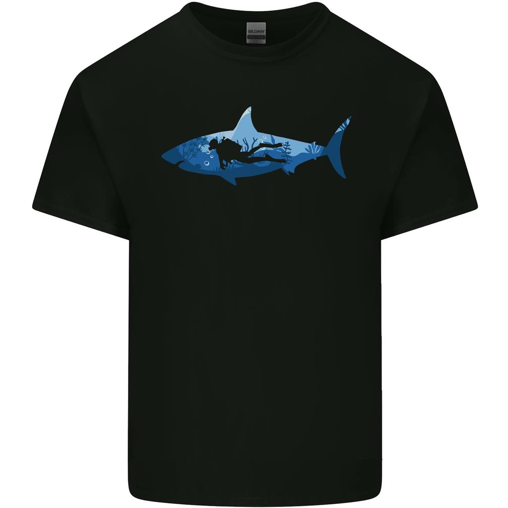 Great White Shark Scuba Diver Diving Unisexs Light Cotton TShirt