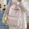 Schoolbag Japanese Ins Small Fresh Student Schoolbag Female Cute Embroidered Bow Backpack Solid Color Versatile Travel Backpack
