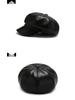 Women's Autumn/Winter Korean-Style PU Beret: Trendy Solid Color Octagonal Hat