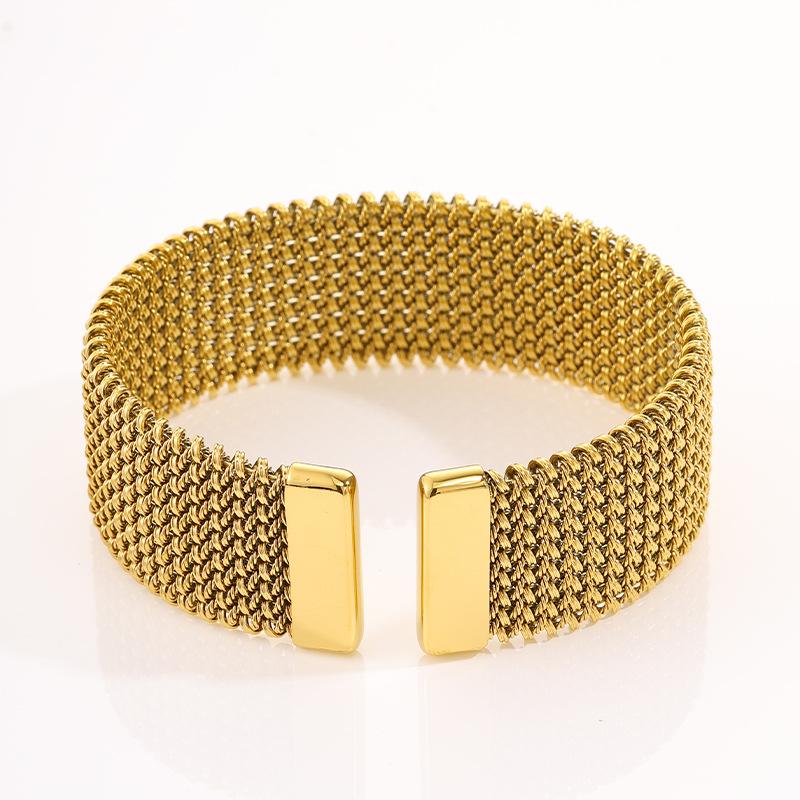 European and American Fashion Popular Open , Gold Titanium Steel Light Luxury High-end Sense, Niche Jewelry