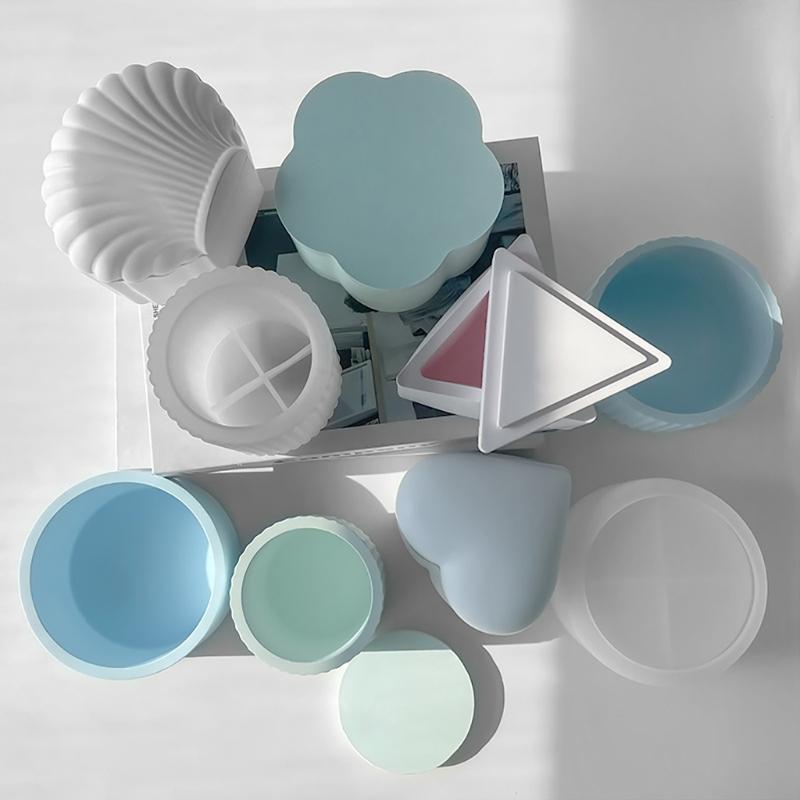 Storage Box Mold Hexagon Silicone Mold DIY Aromatherapy Gypsum Candle Jar Jewelry Box Epoxy Resin Molds Home Decorations