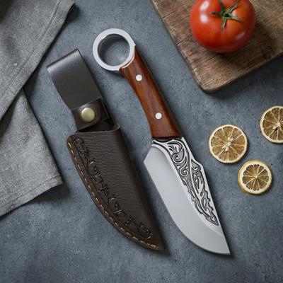Couteau utilitaire Tranchage Viande Fruits Désossage Couteau de boucher Chef Cuisine Hachoir Manche en bois fait main