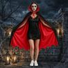 Stand-up Collar Halloween Hooded Cloak Solid Color Washable Durable Gothic Costume Cape Comfortable Fit Spooky Cosplay Outfits