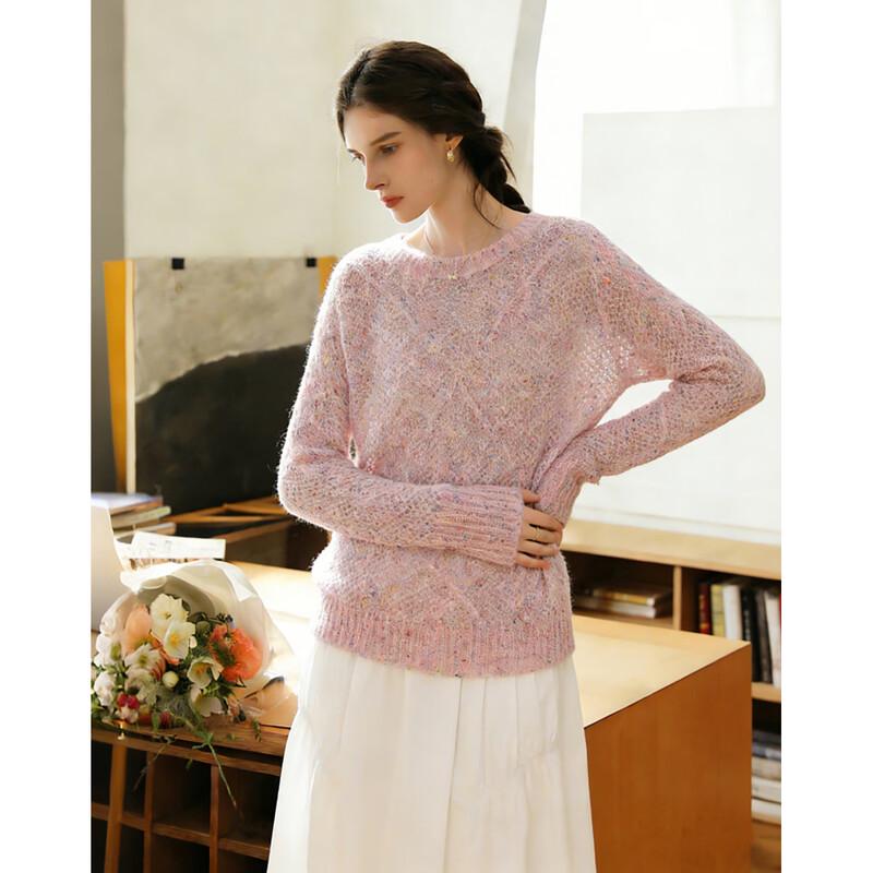 Women's Premium Wool Mohair Blend Shimmer Knit Sweater
