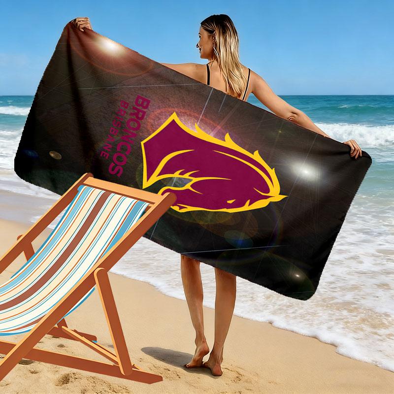 Brisbane Power Print Beach Towel, Large Soft Quick Dry Towel for Beach Camping Swimming
