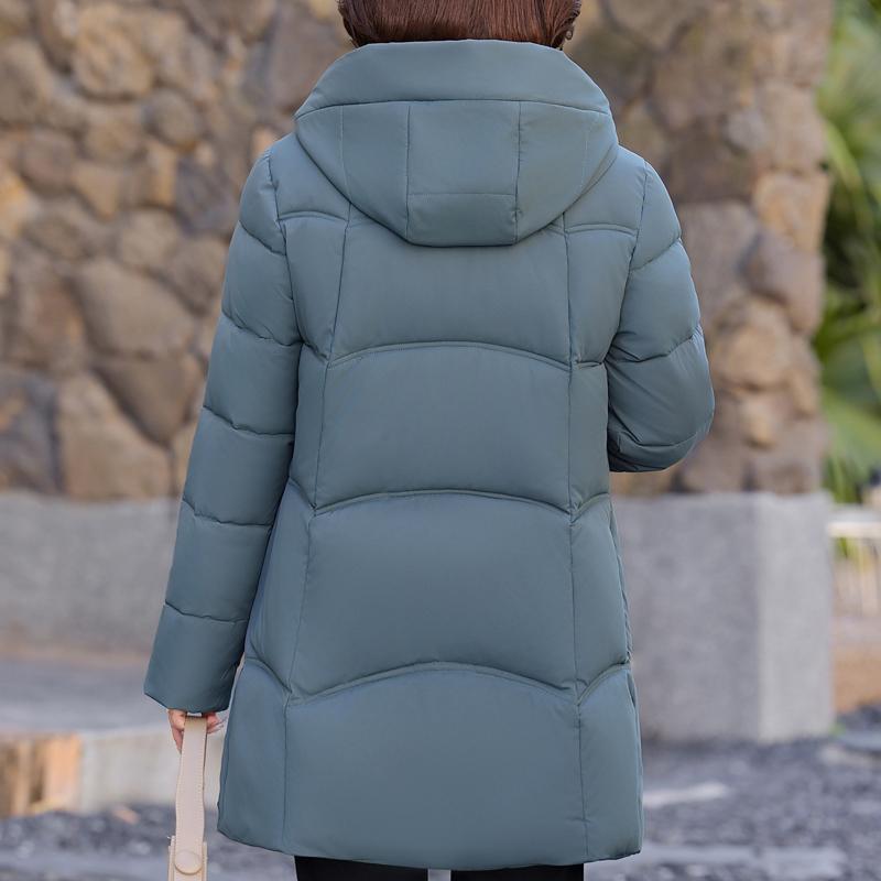Jaquetas de Inverno Femininas Tamanho Grande 2XL-6XL Meia Idade Com Capuz Elegantes Soltas Espessas Quentes Parkas Longas Casacos Femininos