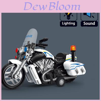 Patrol Car Inertial Motorcycle Police Car Model Toy With Sound And Light For Kids