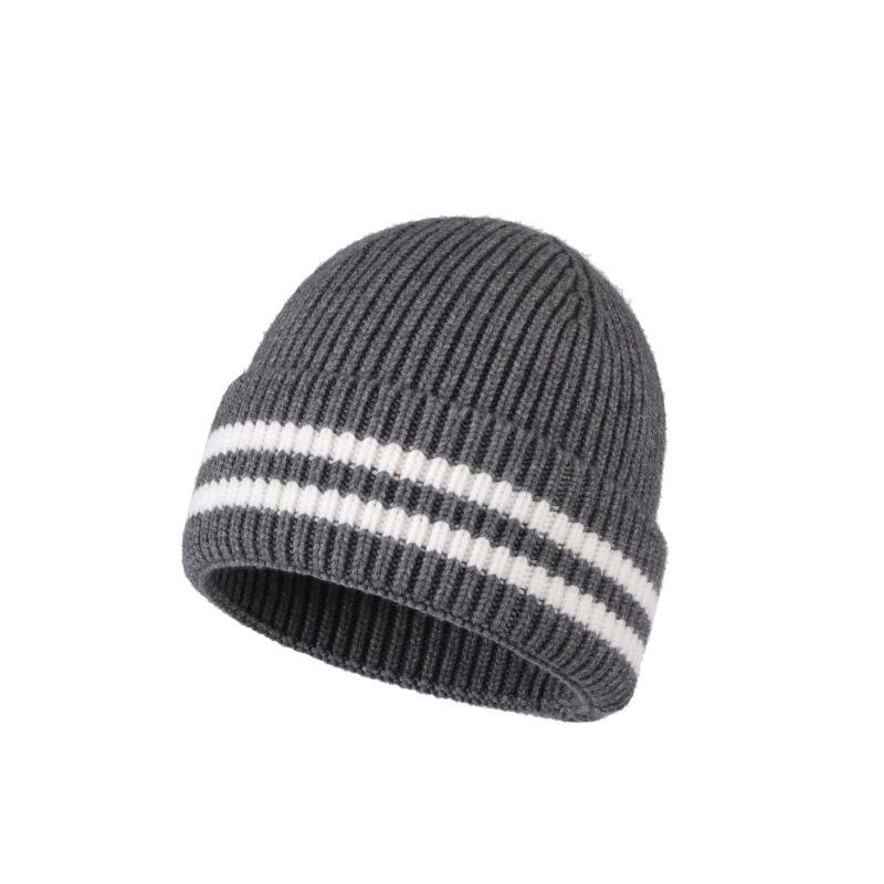 Vlněná pletená čepice v korejském stylu: Hřejivá, trendy, unisex podzimní/zimní čepice