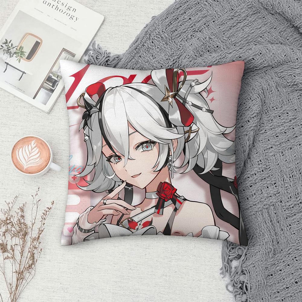Wuthering Game Camellya Cushion Cover Square Pillow Bedroom Sofa Leisure Comfort Living Room Home Decoration X