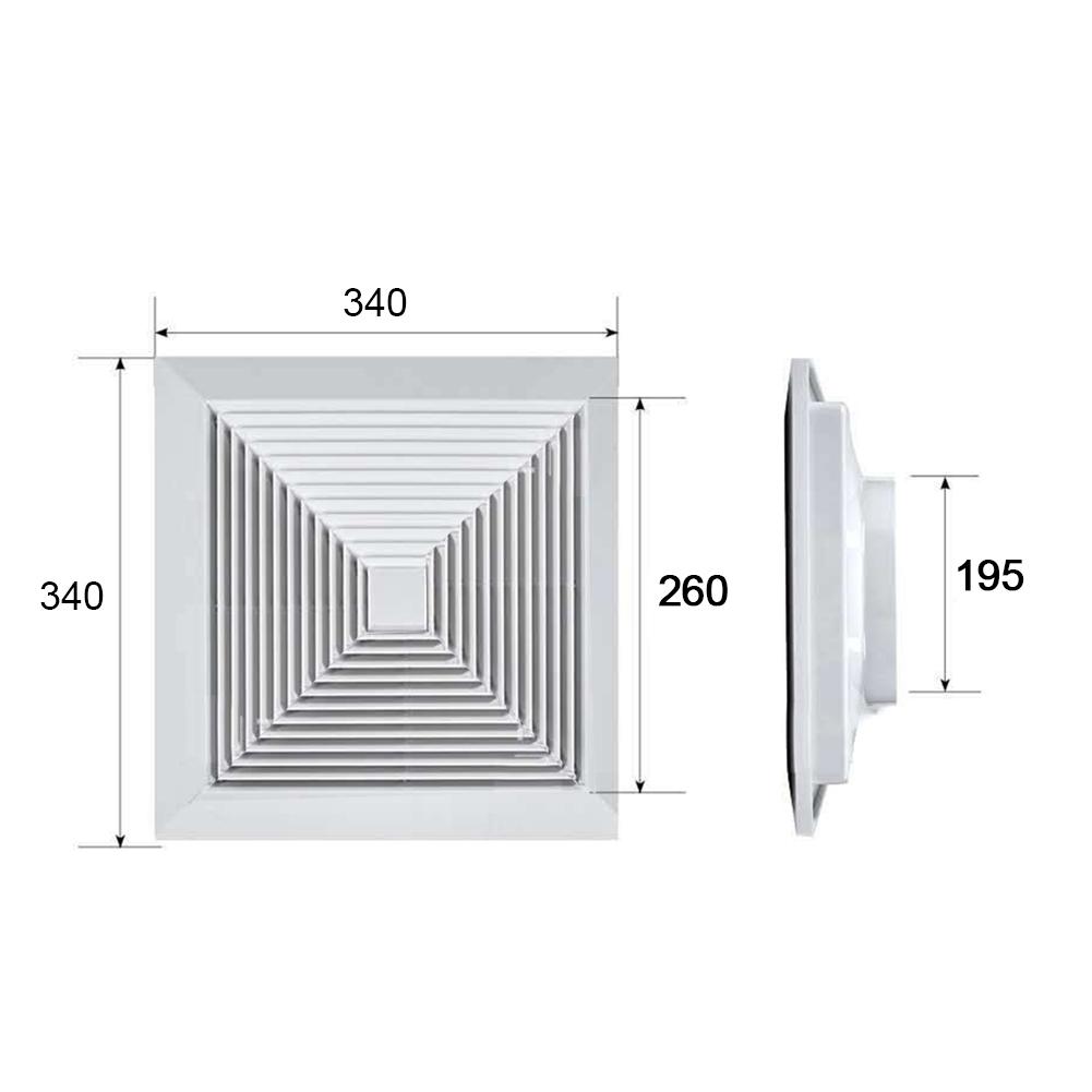 Square Air Diffuser ABS Ceiling Vent Hood Snap-in Panel Air Conditioner Ventilation Outlet White Ventilation Hood Ceiling Outlet