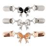 Rose Golden Collar Pin with Chain Rhinestone Sweater Clip Brooch Pin Vintage Style for Women’s Shirts and Cardigans