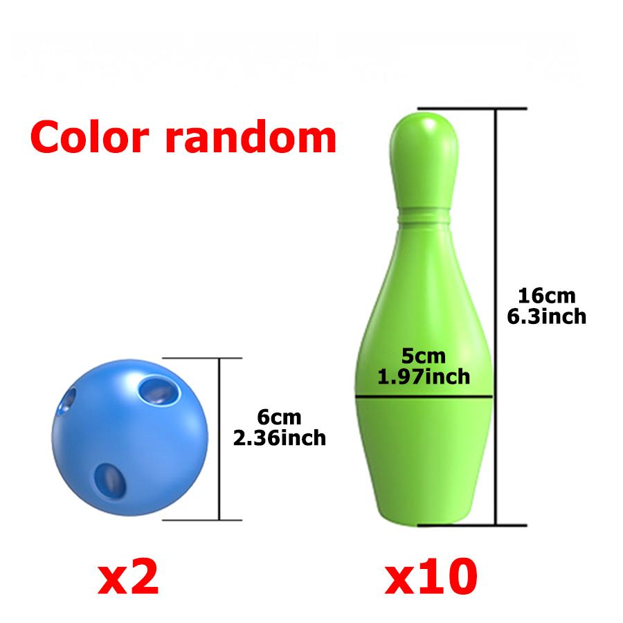 

Indoor Bowling Game 10pcs Color Pin & 2pcs Ball Floor Ball Games Party Interactive Sports Games Large Size Plastic Bowling Game