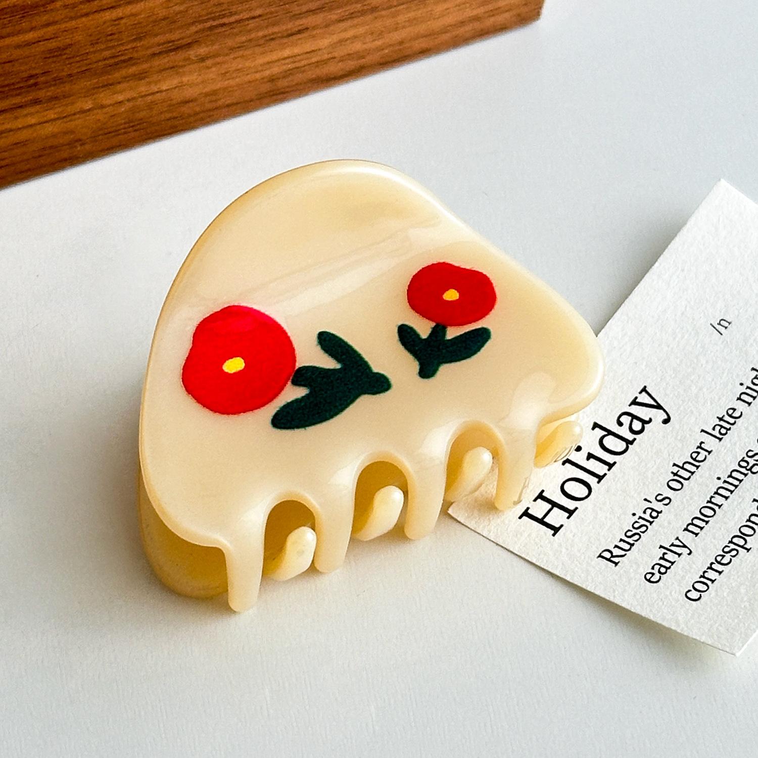 

Lovely Hair Acetate Claw Clips For Women With Colorful Floral And Cherry Patterns Flower5.1cm