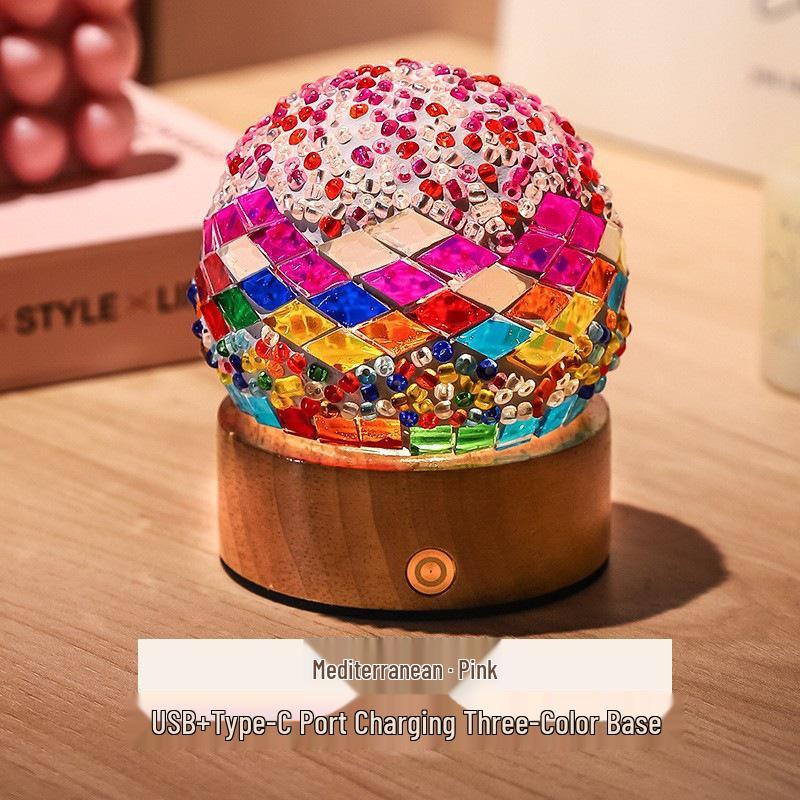 Bohemian LED Night Light - USB Rechargeable Moroccan Glass Lamp