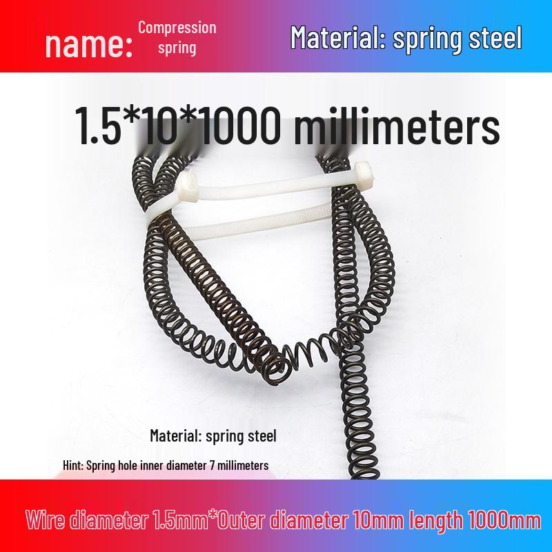 Spring Wire: 1m Long, Soft Pressure, Manganese Steel, 0.3-4.5mm Diameter, Yellow Compression Return.