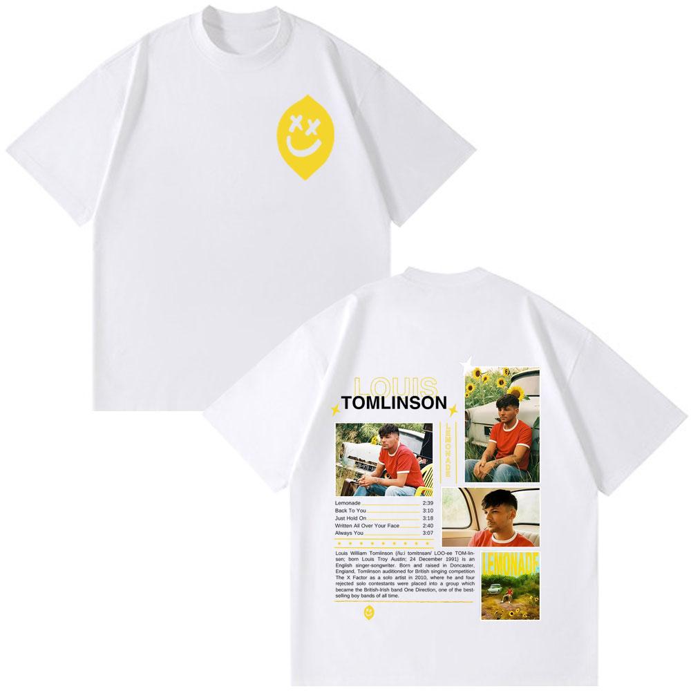 Singer Louis Tomlinson New Album Print TShirt Men Women Fashion Hiphop Loose T Shirts Shortsleeved Cotton Gothic Punk Tshirts