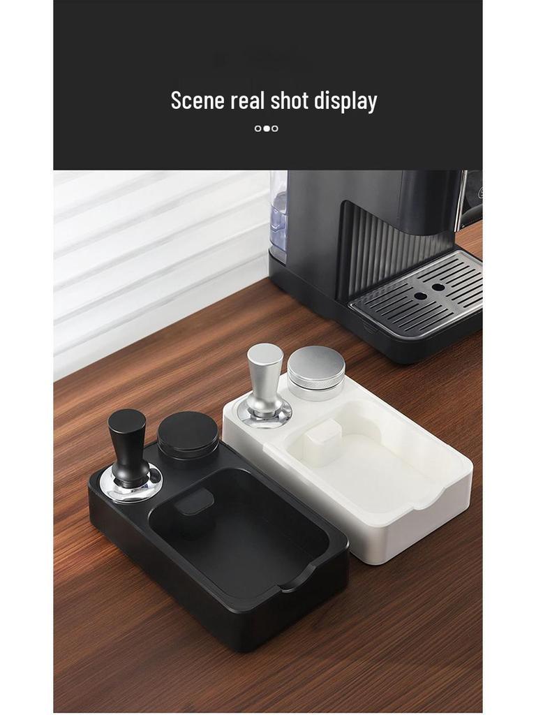 Multifunktionale Kaffeestation: Tamperbasis & Utensilienaufbewahrung