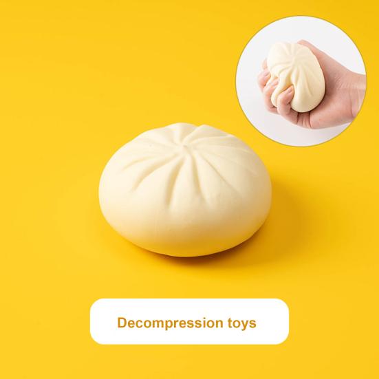 Anti-stress Toy Simulation Fine Workmanship Kneaded Freely Soft Anti-deform Decorative Quick Recovery Food Buns Relieve Stress Toy Daily Use