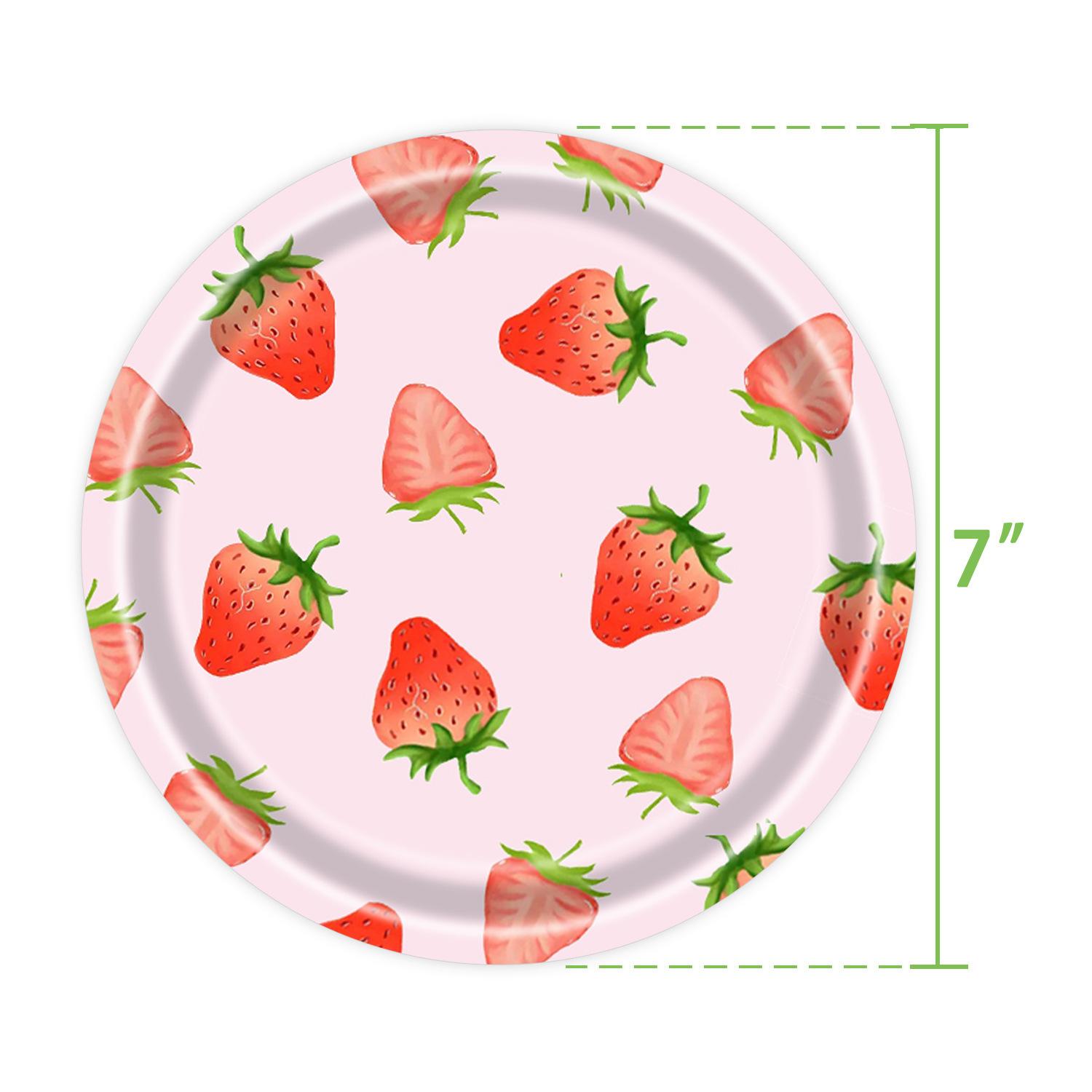 

Strawberry Birthday Party Tablecloth Paper Plate Napkins Disposable Tableware Summer Wedding Kid Girls Birthday Party Decoration
