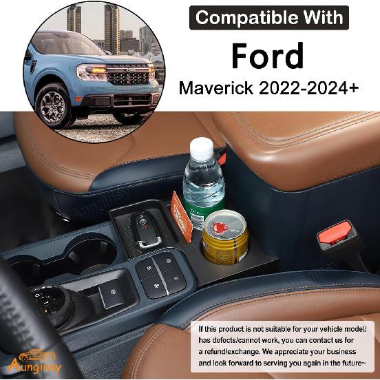 

Aunginsy Center Console Cup Holder Compatible with Ford Maverick 2022-2024 2025 Front Seat Armrest Box Dual Cup Holders Insert Expander Organizer